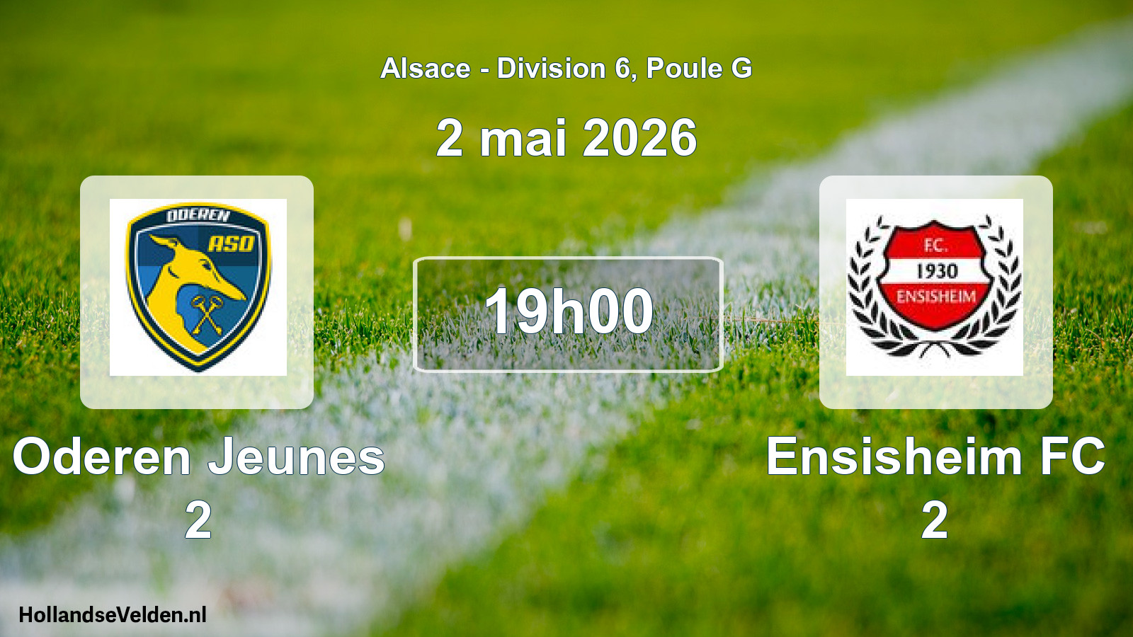 Match programmé: Oderen Jeunes 2 - Ensisheim FC 2 (2 mai 2026)