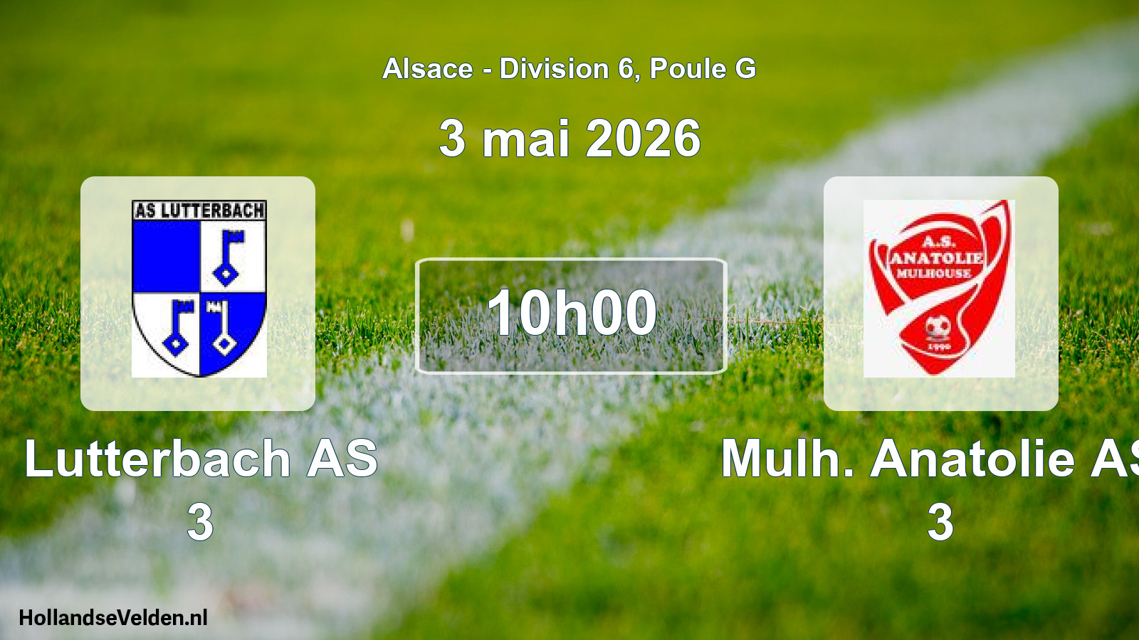 Match programmé: Lutterbach AS 3 - Mulh. Anatolie AS 3 (3 mai 2026)