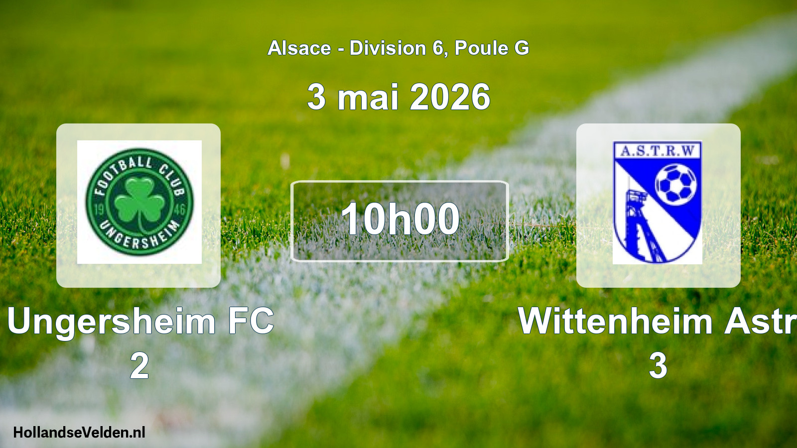 Match programmé: Ungersheim FC 2 - Wittenheim Astr 3 (3 mai 2026)