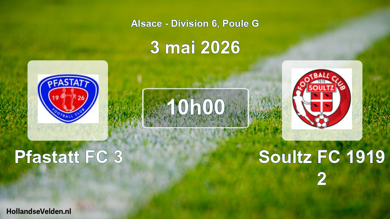 Match programmé: Pfastatt FC 3 - Soultz FC 1919 2 (3 mai 2026)