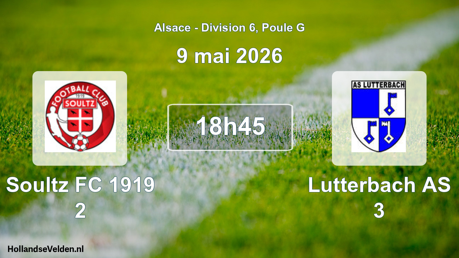 Match programmé: Soultz FC 1919 2 - Lutterbach AS 3 (9 mai 2026)