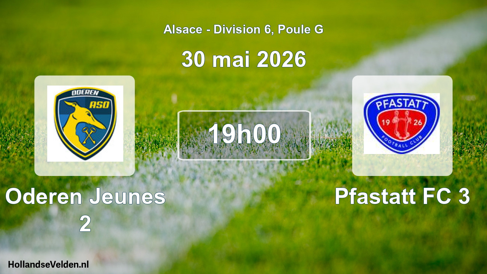Geplande wedstrijd: Oderen Jeunes 2 - Pfastatt FC 3 (30 mei 2026)