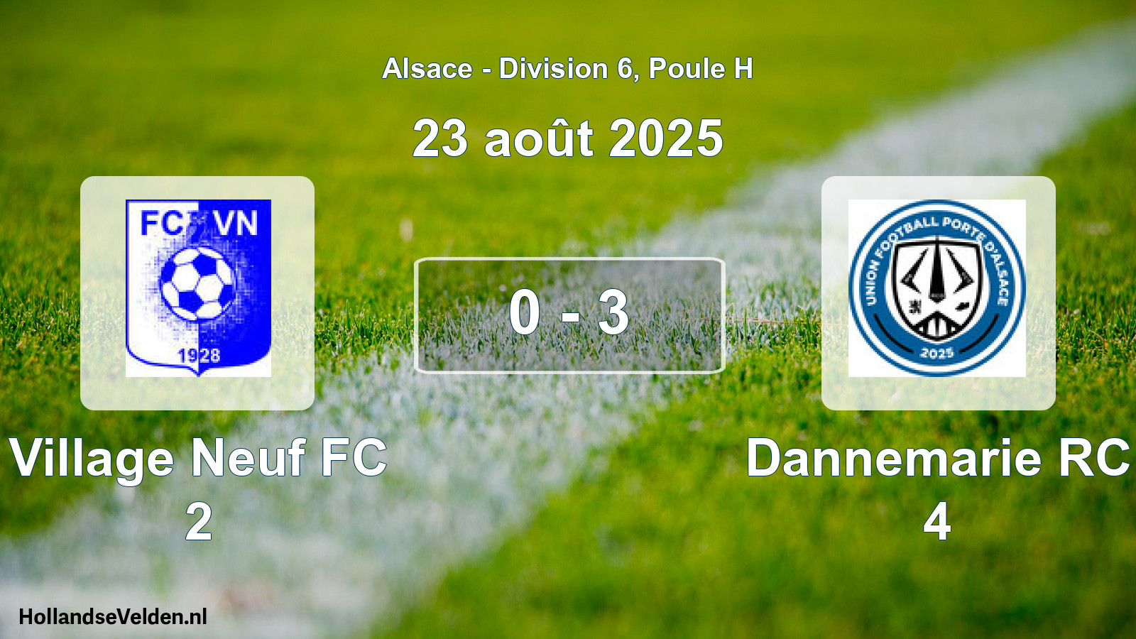 Total number of matches played: Village Neuf FC 2 - Dannemarie RC 4 0 - 3 (23 August 2025)