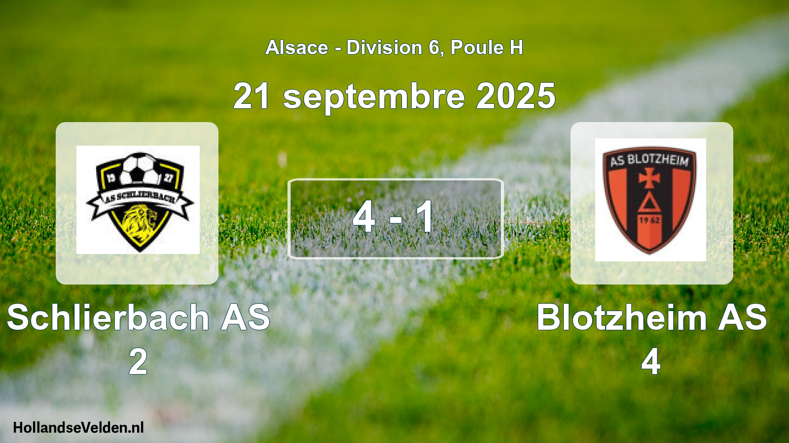 Match joué: Schlierbach AS 2 - Blotzheim AS 4 4 - 1 (21 septembre 2025)