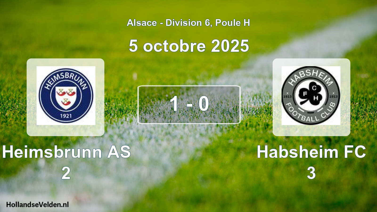 Total number of matches played: Heimsbrunn AS 2 - Habsheim FC 3 1 - 0 (5 October 2025)