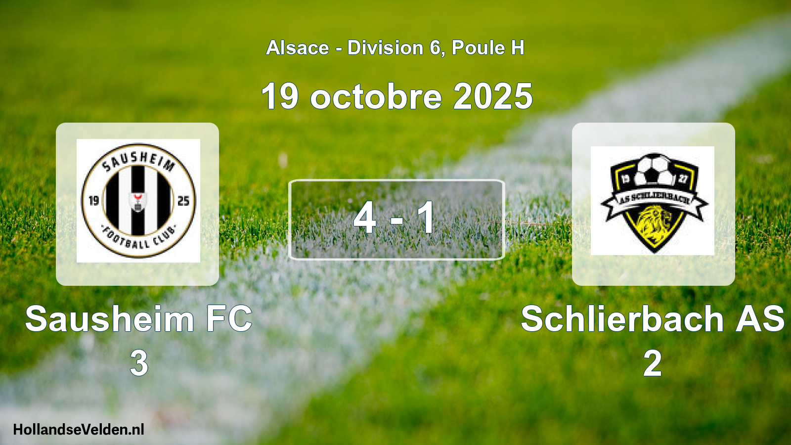 Match joué: Sausheim FC 3 - Schlierbach AS 2 4 - 1 (19 octobre 2025)