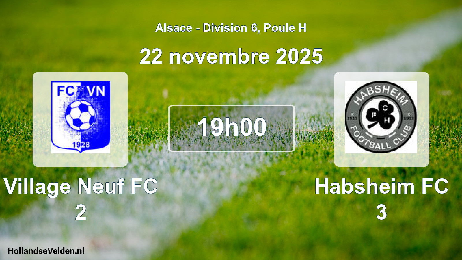 Match programmé: Village Neuf FC 2 - Habsheim FC 3 (22 novembre 2025)