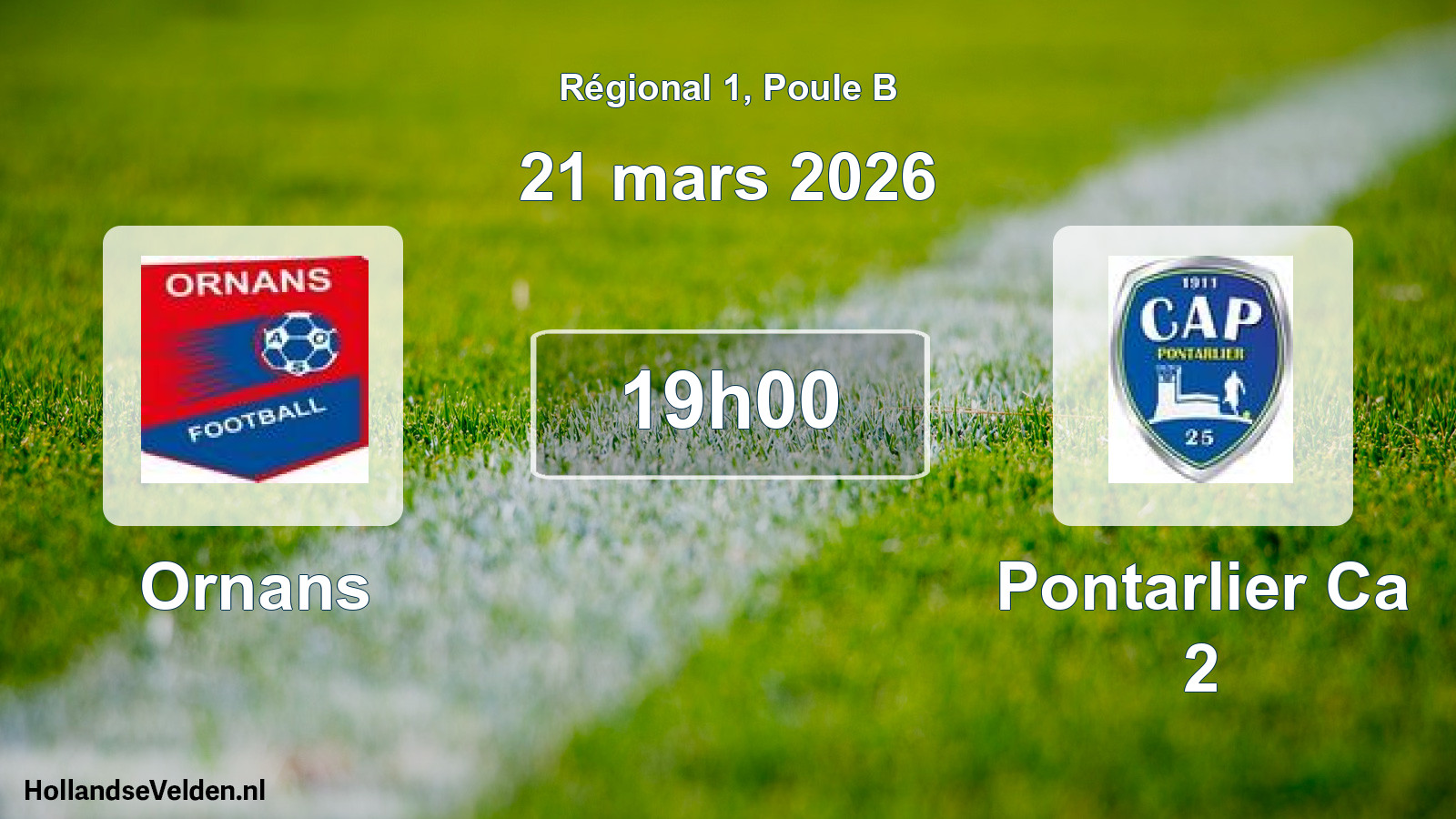 Scheduled Match: Ornans - Pontarlier Ca 2 (21 March 2026)