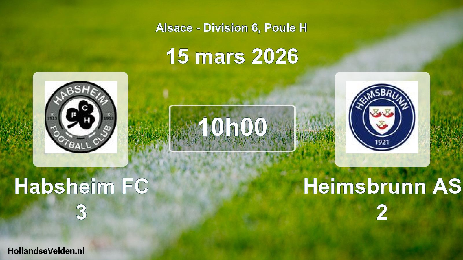 Geplande wedstrijd: Habsheim FC 3 - Heimsbrunn AS 2 (15 maart 2026)