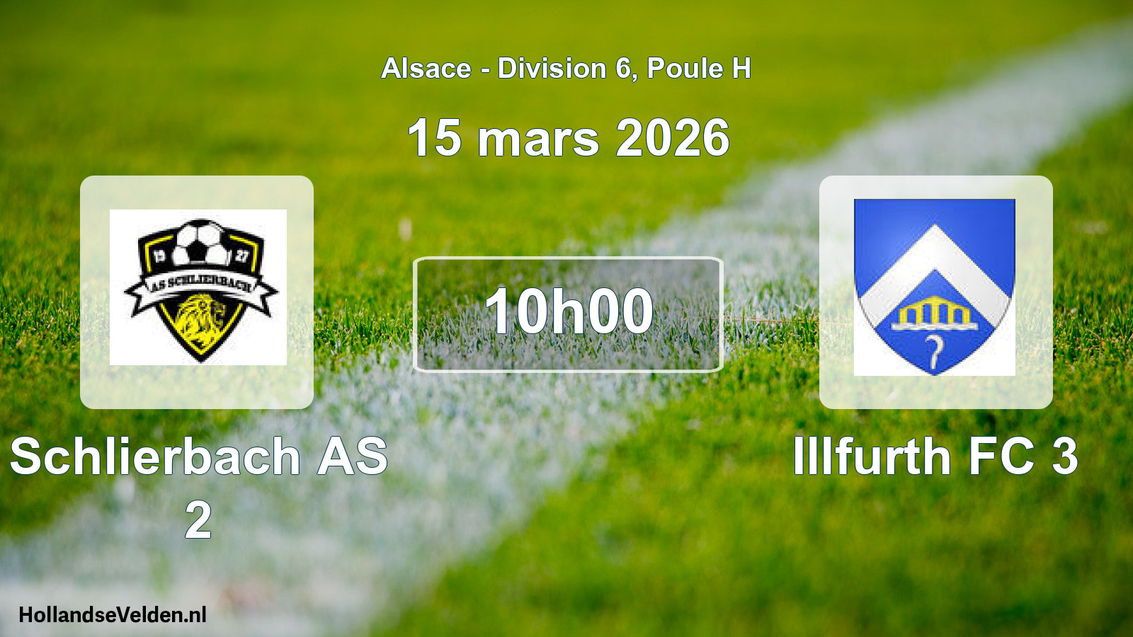Match programmé: Schlierbach AS 2 - Illfurth FC 3 (15 mars 2026)