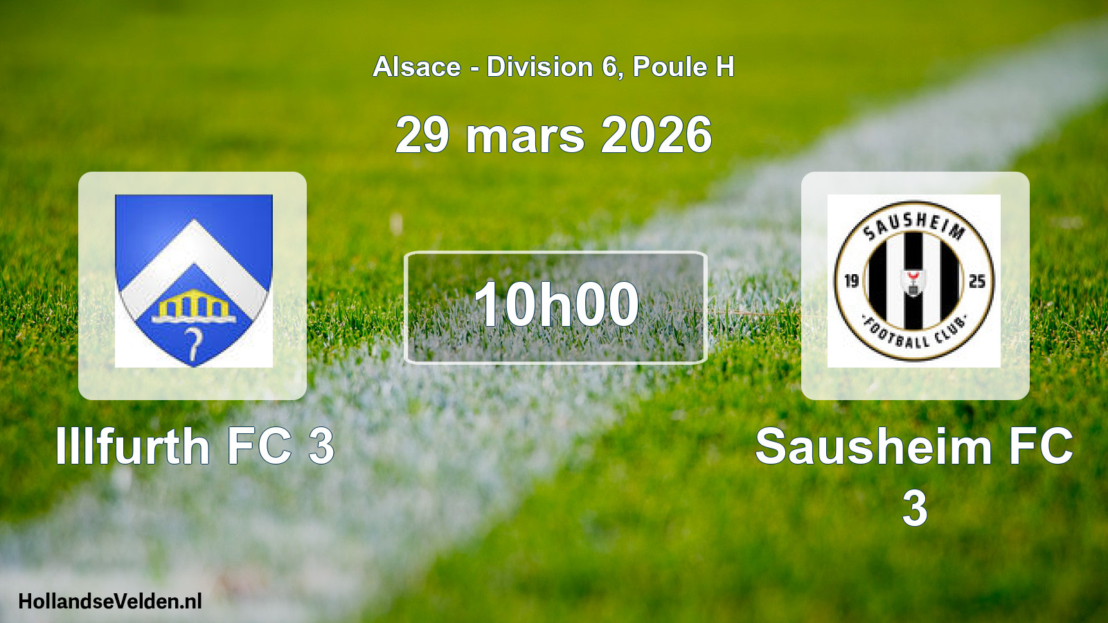 Match programmé: Illfurth FC 3 - Sausheim FC 3 (29 mars 2026)