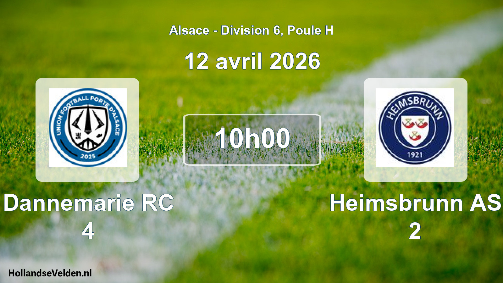 Match programmé: Dannemarie RC 4 - Heimsbrunn AS 2 (12 avril 2026)