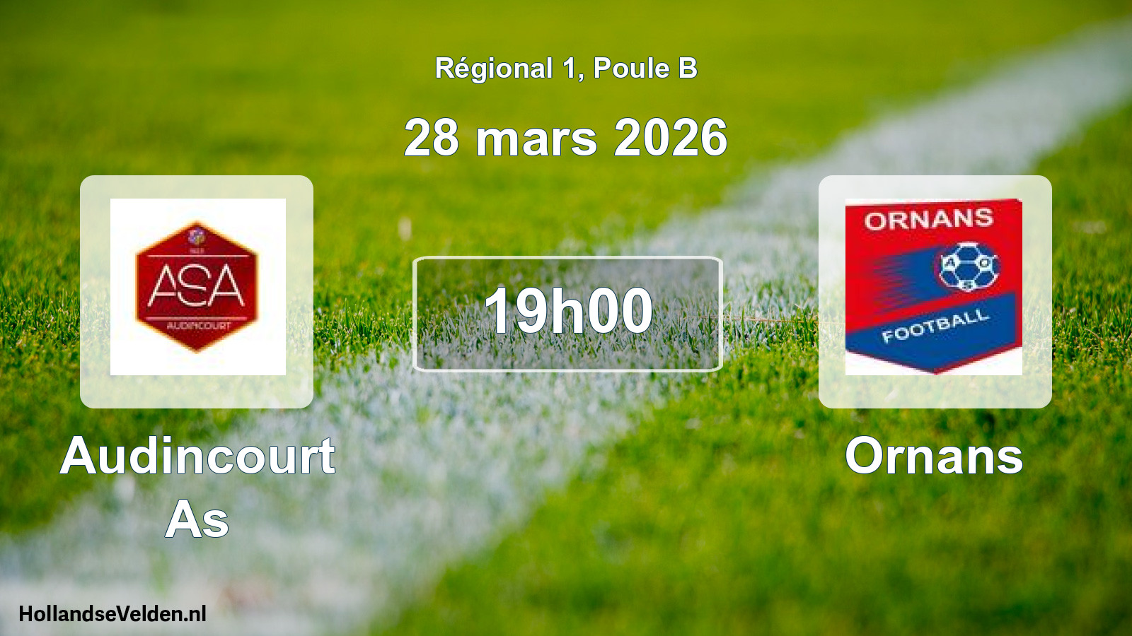 Scheduled Match: Audincourt As - Ornans (28 March 2026)