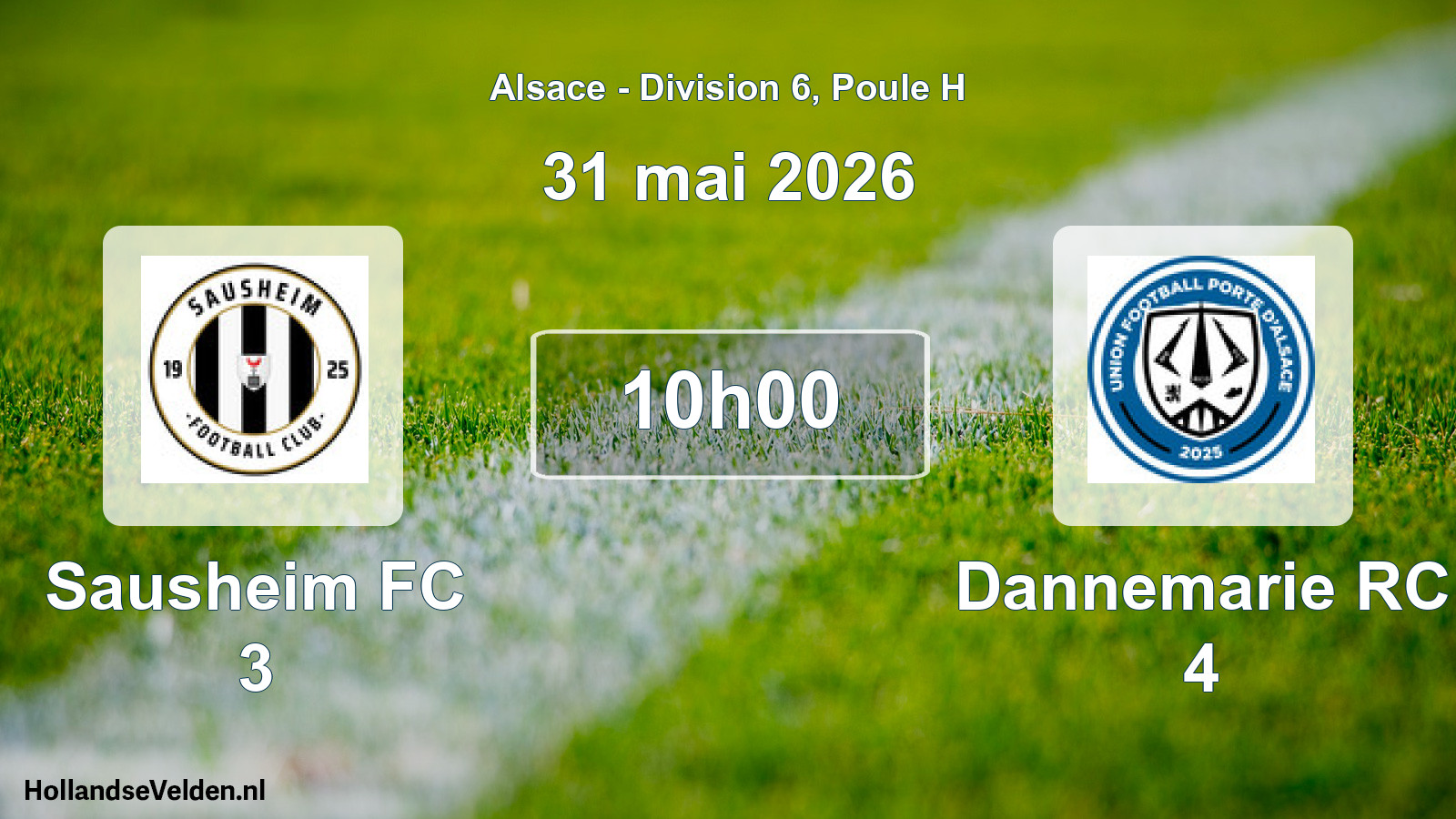 Match programmé: Sausheim FC 3 - Dannemarie RC 4 (31 mai 2026)