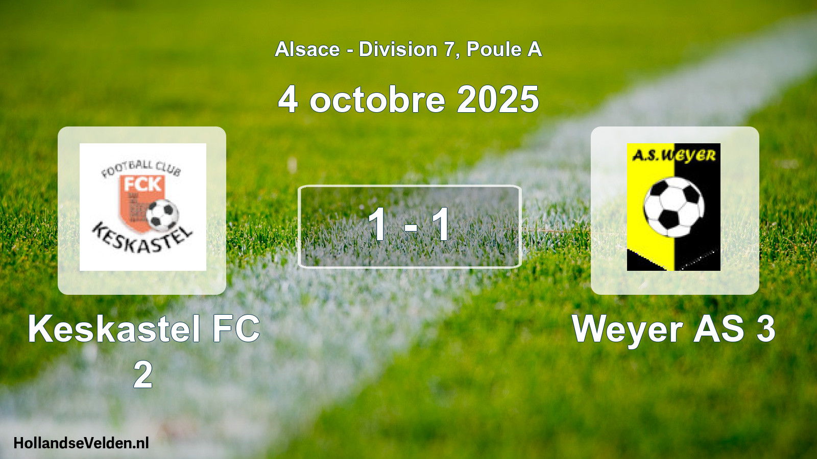 Match joué: Keskastel FC 2 - Weyer AS 3 1 - 1 (4 octobre 2025)