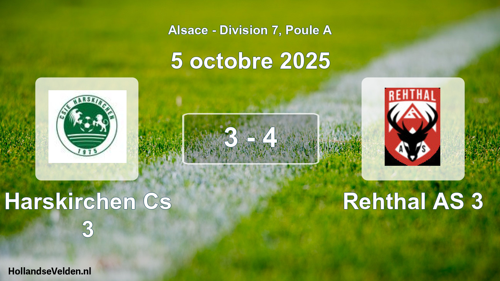 Match joué: Harskirchen Cs 3 - Rehthal AS 3 3 - 4 (5 octobre 2025)
