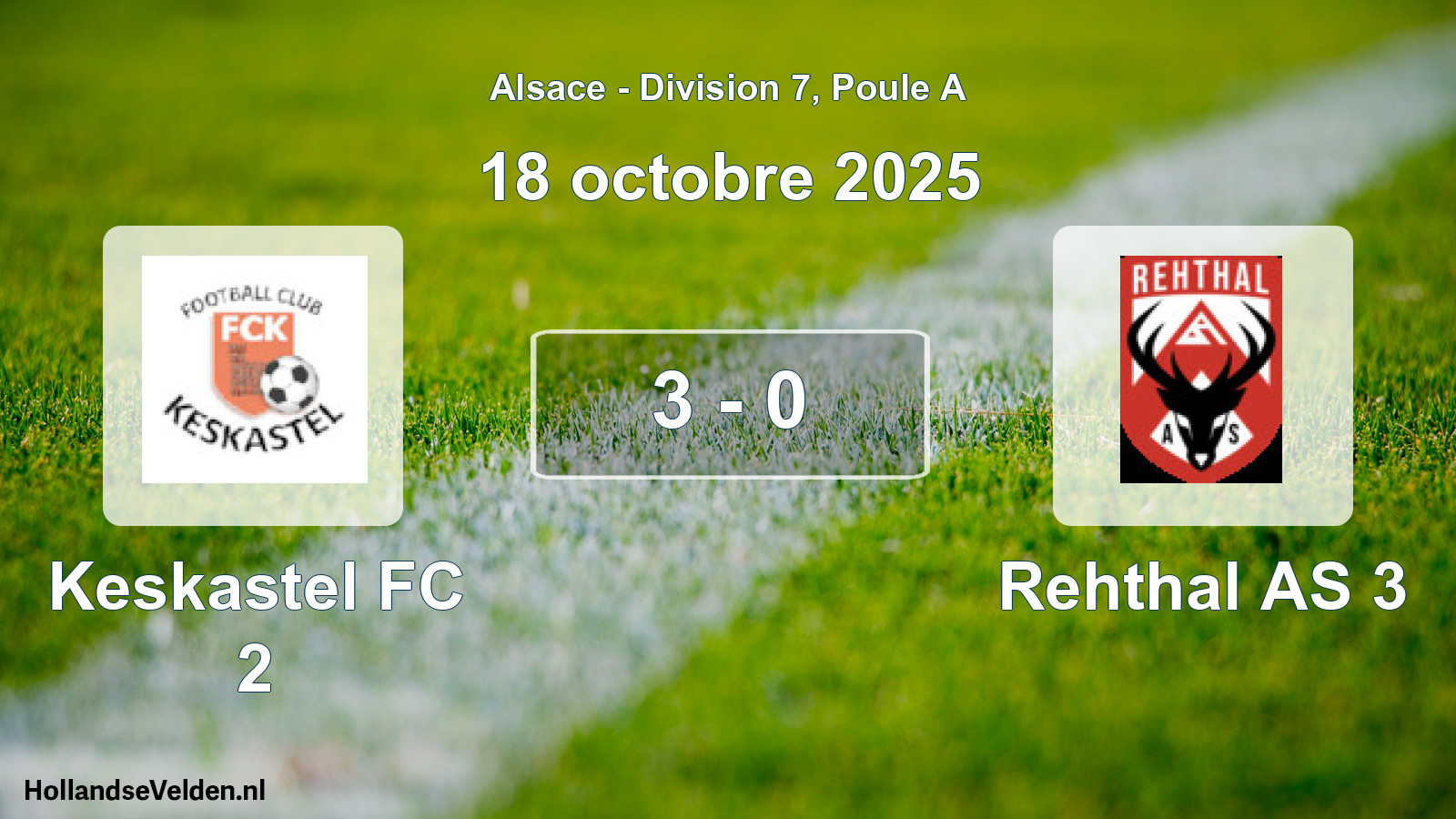 Total number of matches played: Keskastel FC 2 - Rehthal AS 3 3 - 0 (18 October 2025)