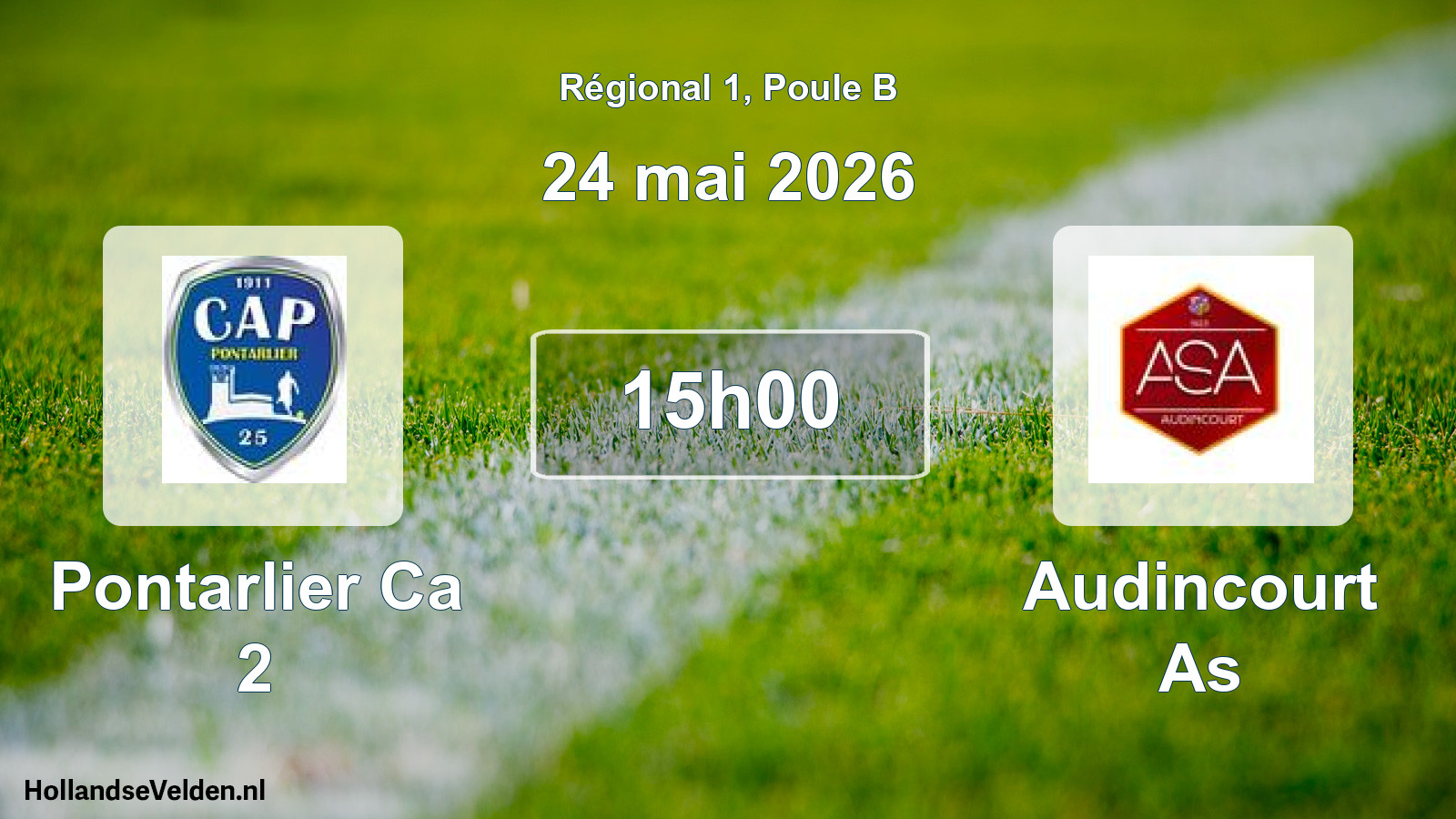 Geplande wedstrijd: Pontarlier Ca 2 - Audincourt As (24 mei 2026)