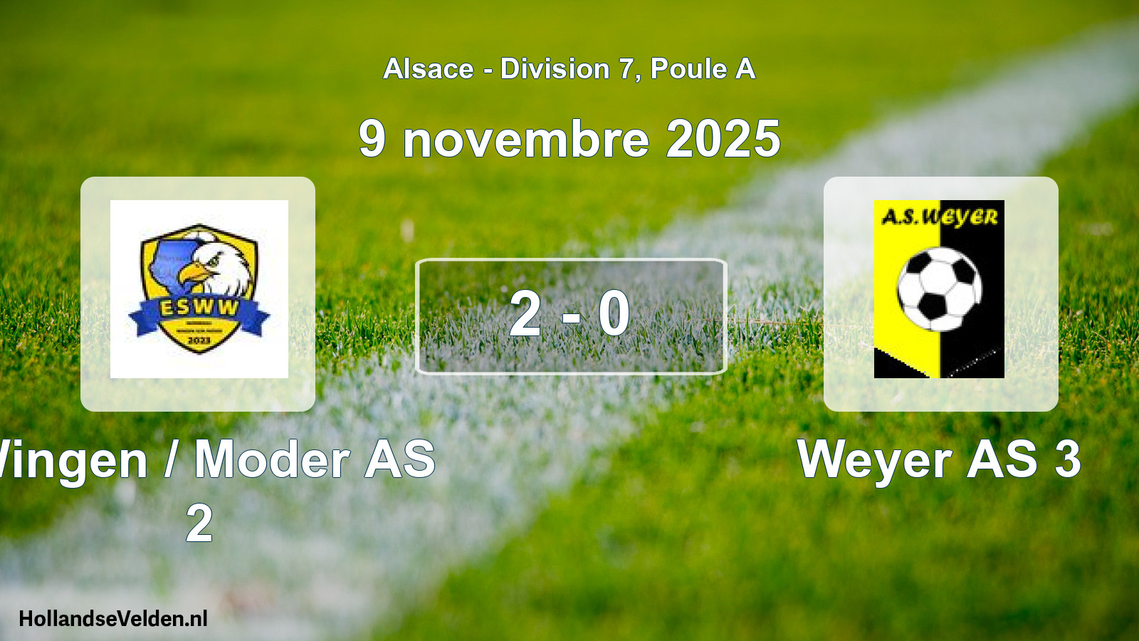 Match joué: Wingen / Moder AS 2 - Weyer AS 3 2 - 0 (9 novembre 2025)