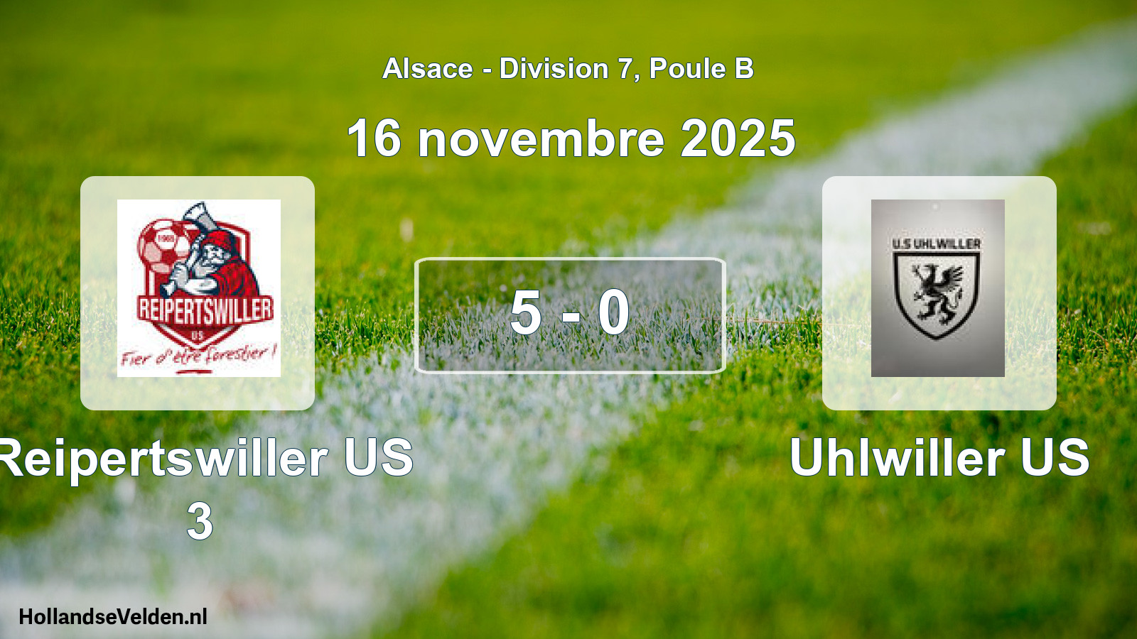 Match joué: Reipertswiller US 3 - Uhlwiller US 5 - 0 (16 novembre 2025)