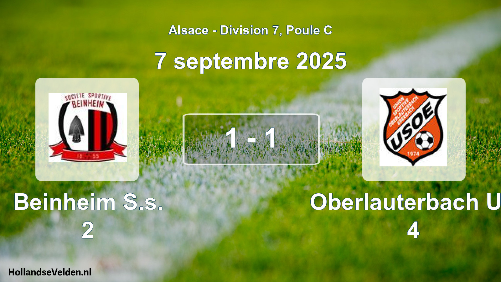 Total number of matches played: Beinheim S.s. 2 - Oberlauterbach US 4 1 - 1 (7 September 2025)
