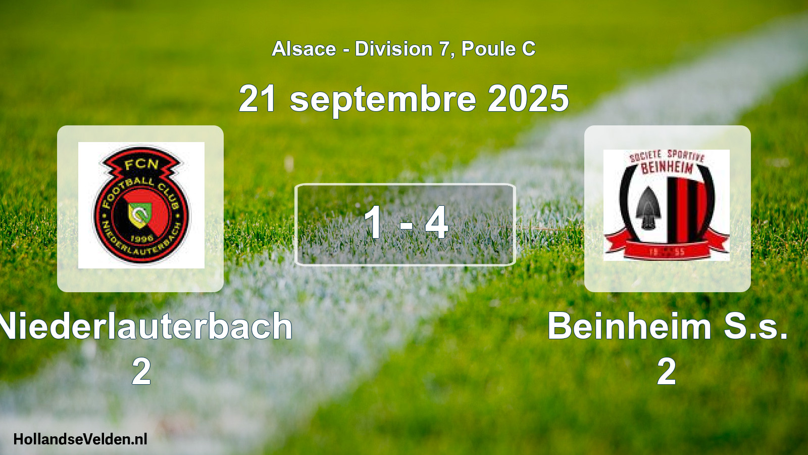 Total number of matches played: Niederlauterbach 2 - Beinheim S.s. 2 1 - 4 (21 September 2025)
