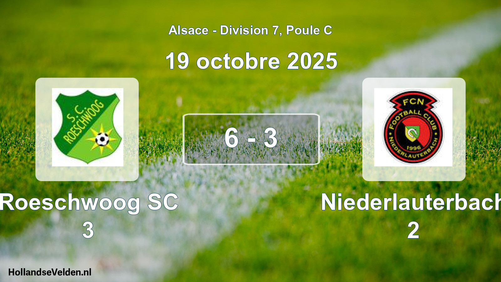 Total number of matches played: Roeschwoog SC 3 - Niederlauterbach 2 6 - 3 (19 October 2025)