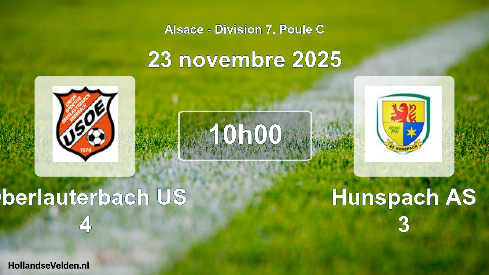 Match programmé: Oberlauterbach US 4 - Hunspach AS 3 (26 octobre 2025)