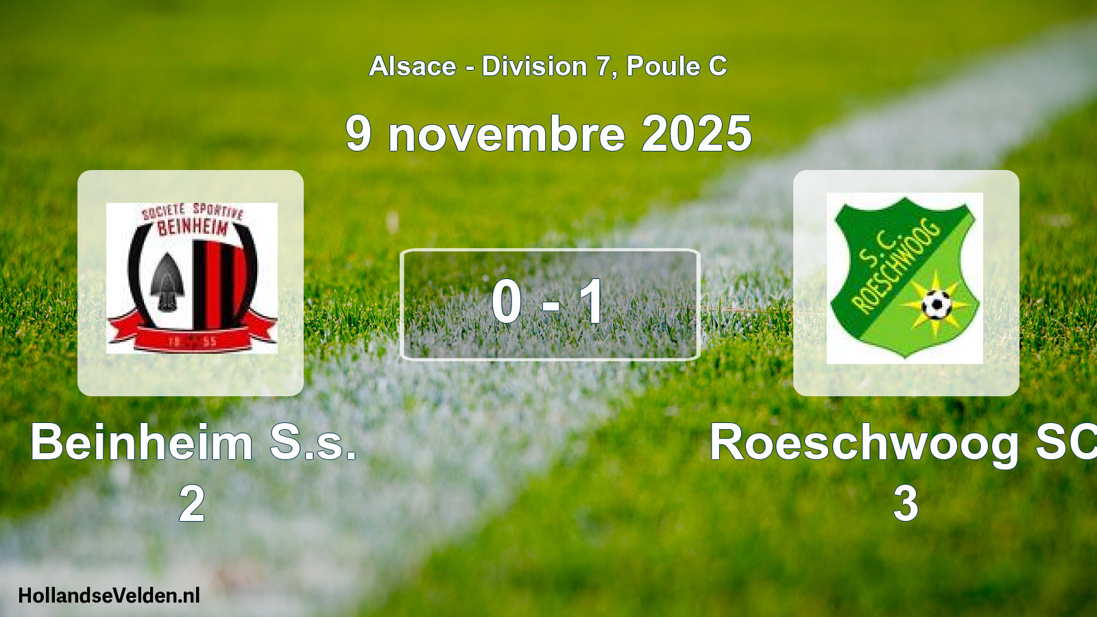 Match joué: Beinheim S.s. 2 - Roeschwoog SC 3 0 - 1 (9 novembre 2025)