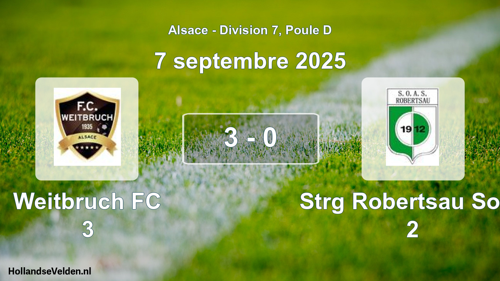 Match joué: Weitbruch FC 3 - Strg Robertsau Soas 2 3 - 0 (7 septembre 2025)
