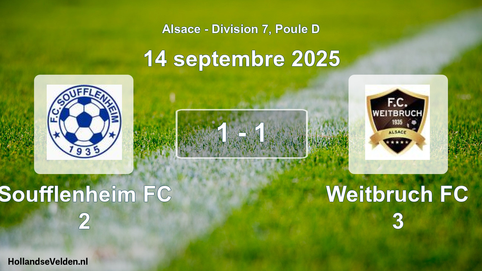 Total number of matches played: Soufflenheim FC 2 - Weitbruch FC 3 1 - 1 (14 September 2025)
