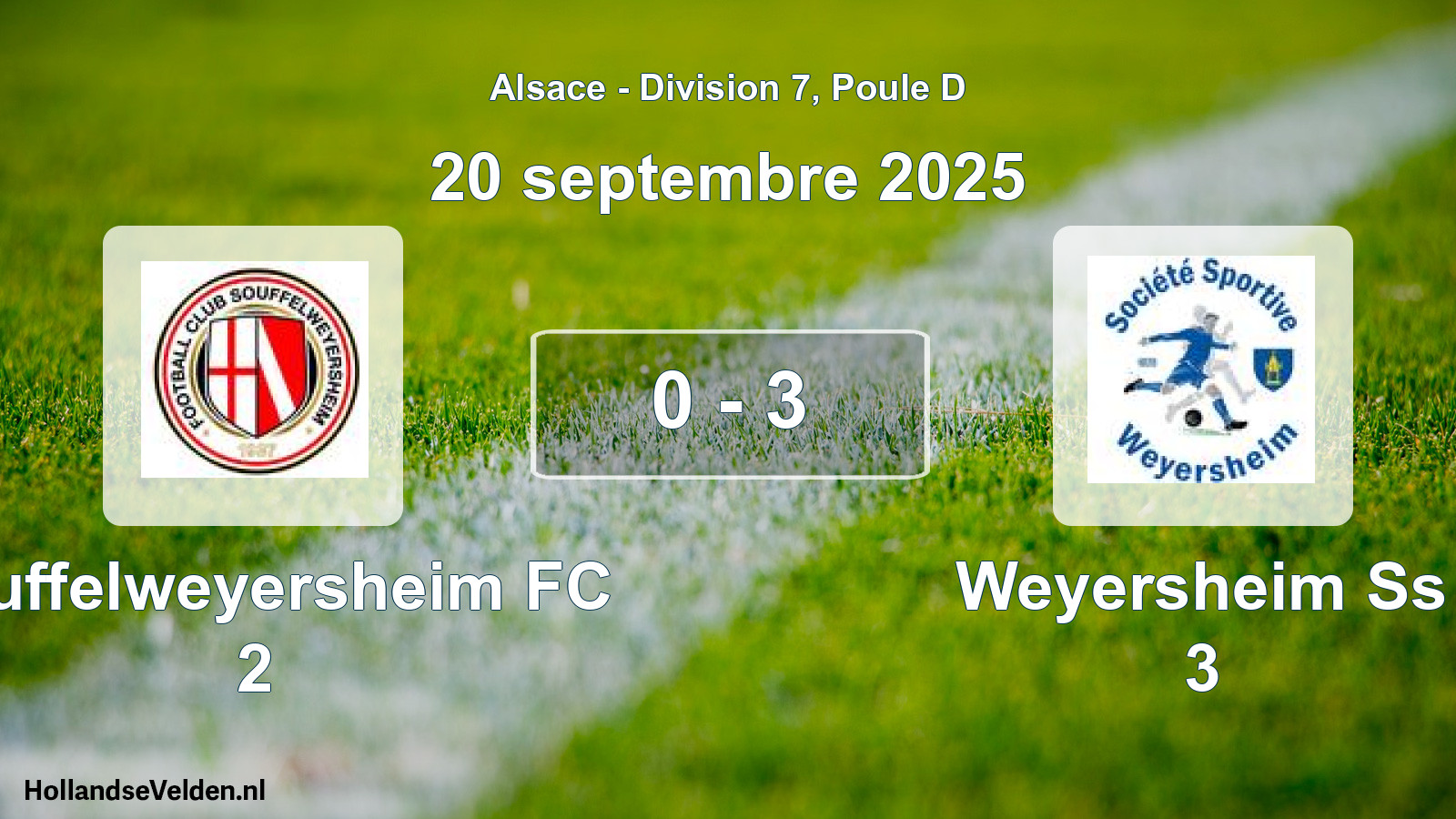 Total number of matches played: Souffelweyersheim FC 2 - Weyersheim Ss 3 0 - 3 (20 September 2025)