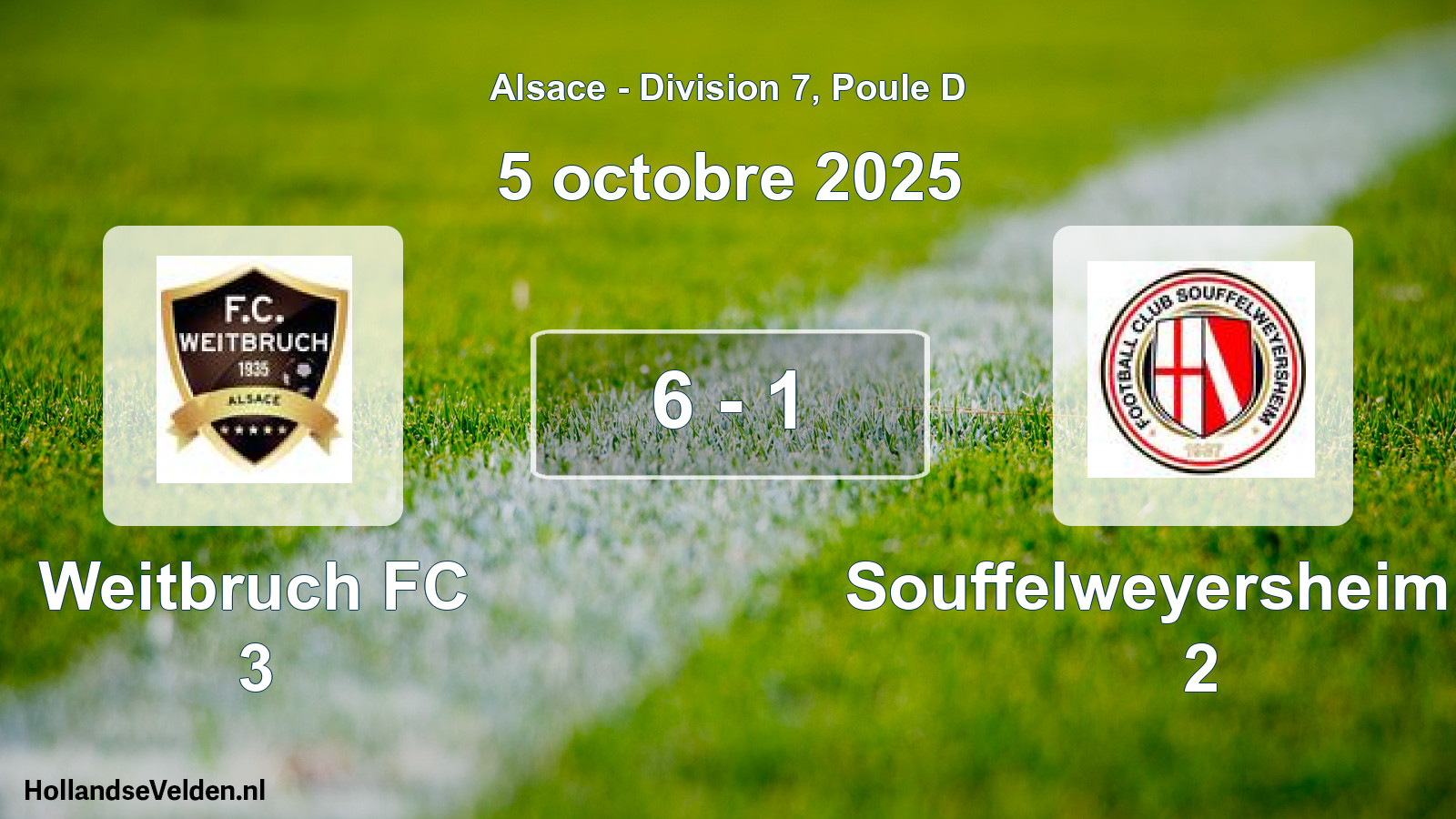 Total number of matches played: Weitbruch FC 3 - Souffelweyersheim FC 2 6 - 1 (5 October 2025)