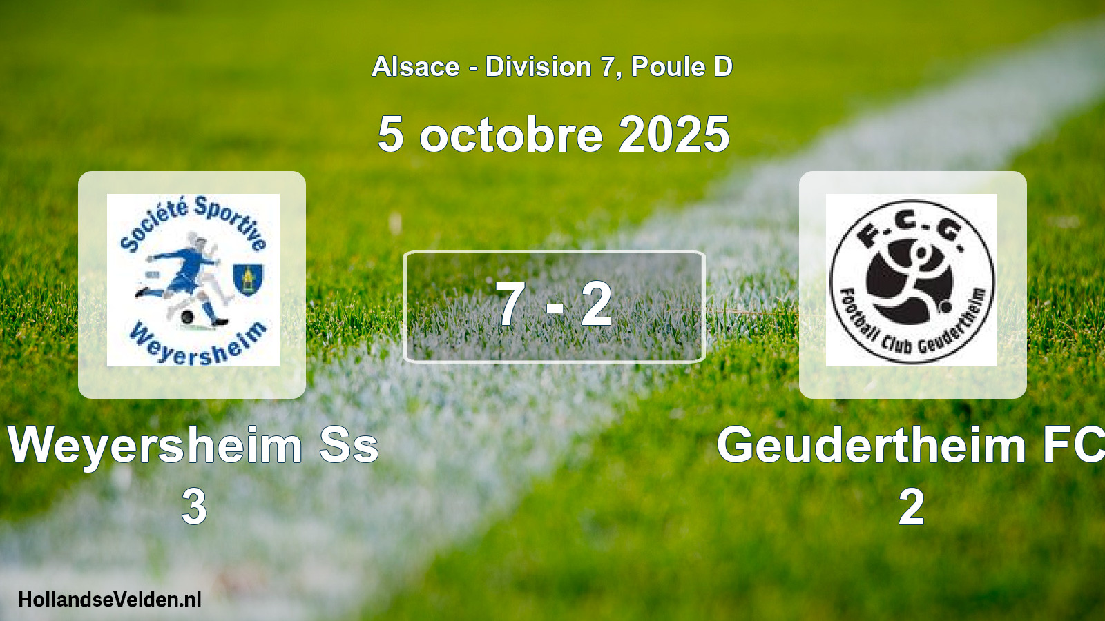Total number of matches played: Weyersheim Ss 3 - Geudertheim FC 2 7 - 2 (5 October 2025)
