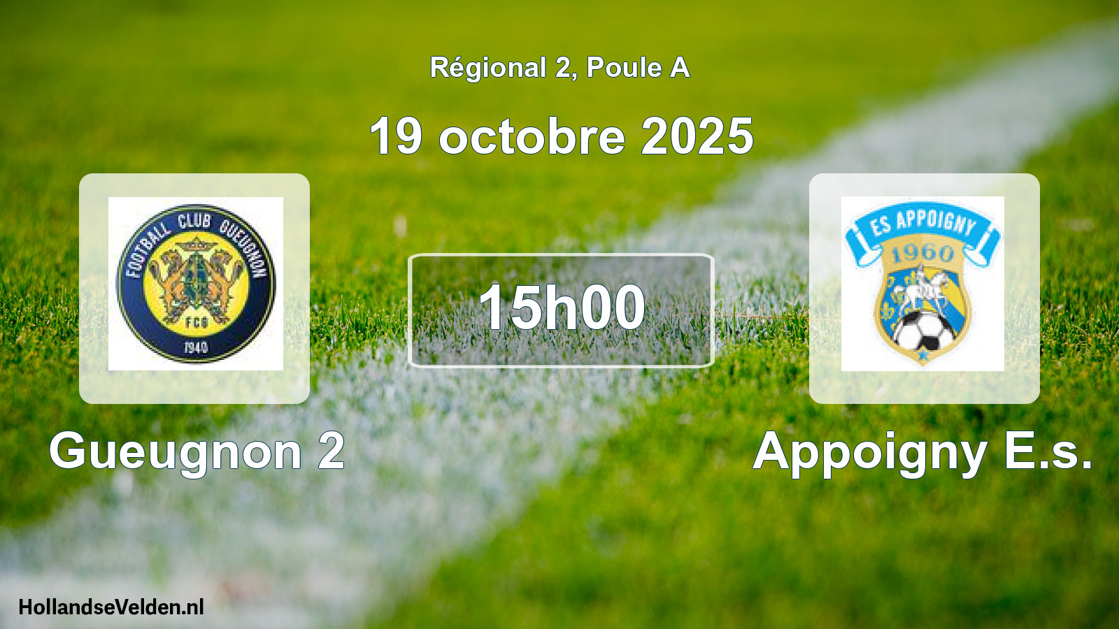 Scheduled Match: Gueugnon 2 - Appoigny E.s. (19 October 2025)