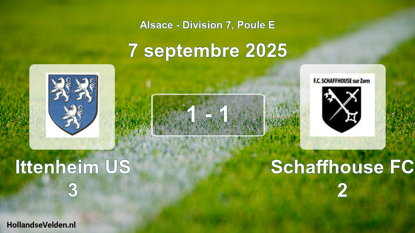 Match joué: Ittenheim US 3 - Schaffhouse FC 2 1 - 1 (7 septembre 2025)