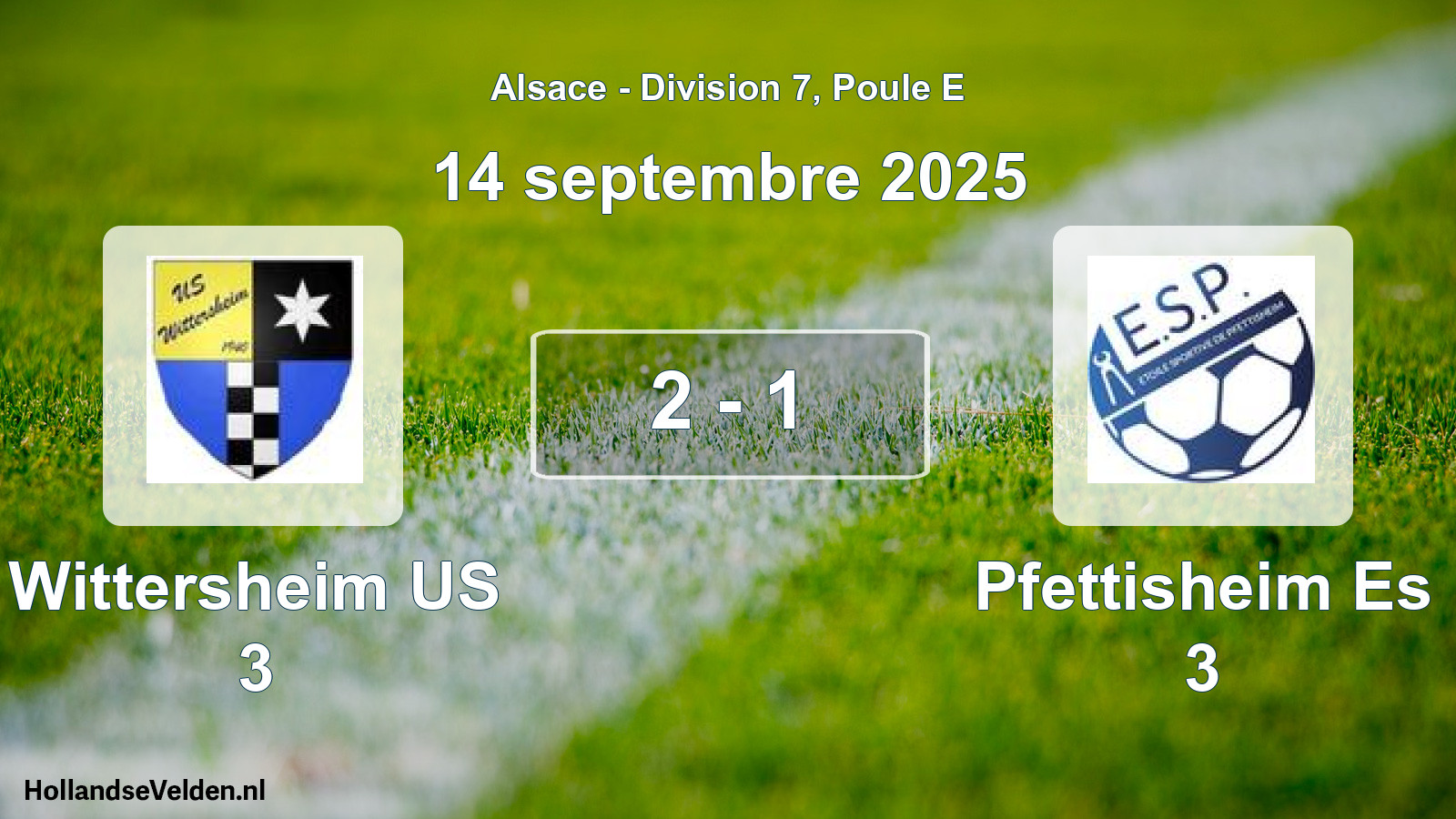 Match joué: Wittersheim US 3 - Pfettisheim Es 3 2 - 1 (14 septembre 2025)