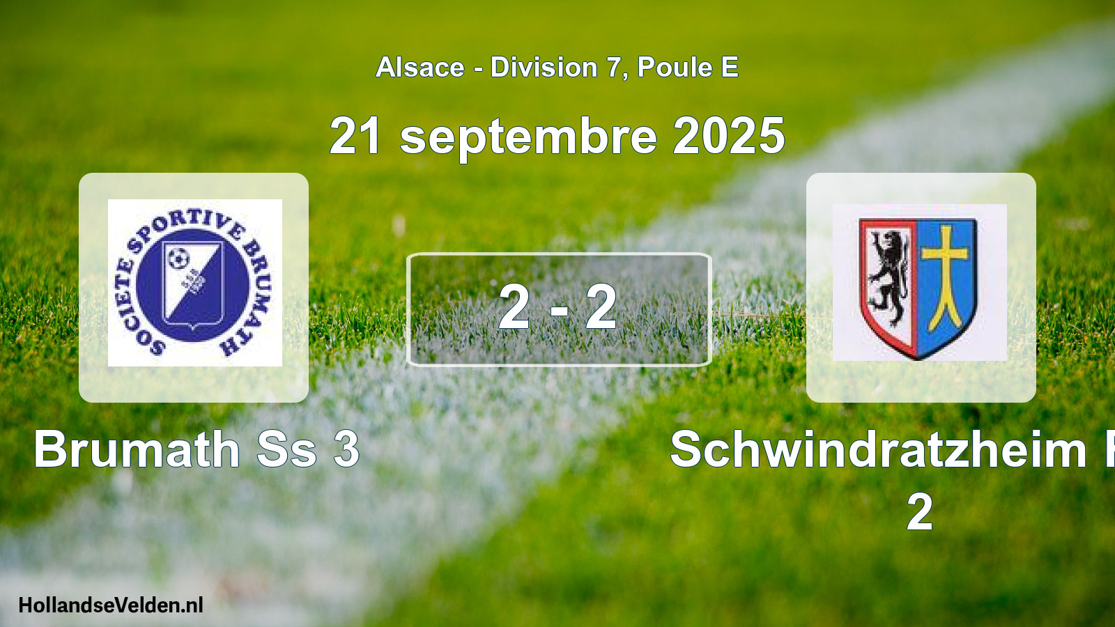 Match joué: Brumath Ss 3 - Schwindratzheim FC 2 2 - 2 (21 septembre 2025)
