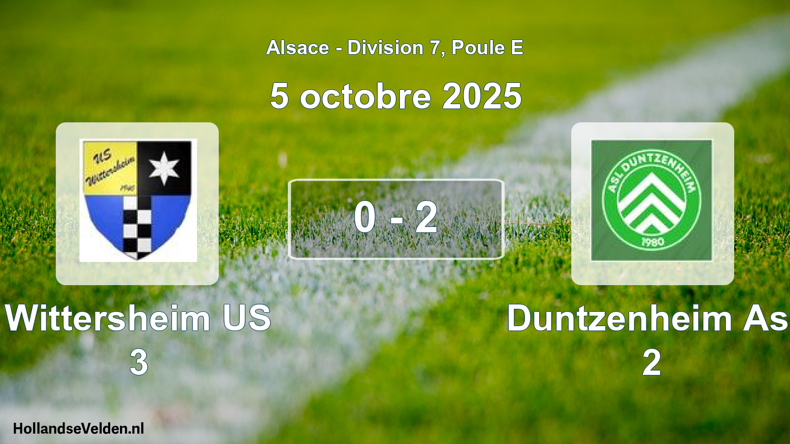 Total number of matches played: Wittersheim US 3 - Duntzenheim Asl 2 0 - 2 (5 October 2025)