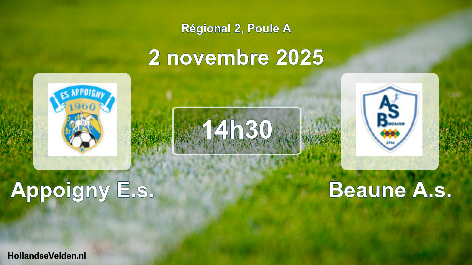 Geplande wedstrijd: Appoigny E.s. - Beaune A.s. (2 november 2025)