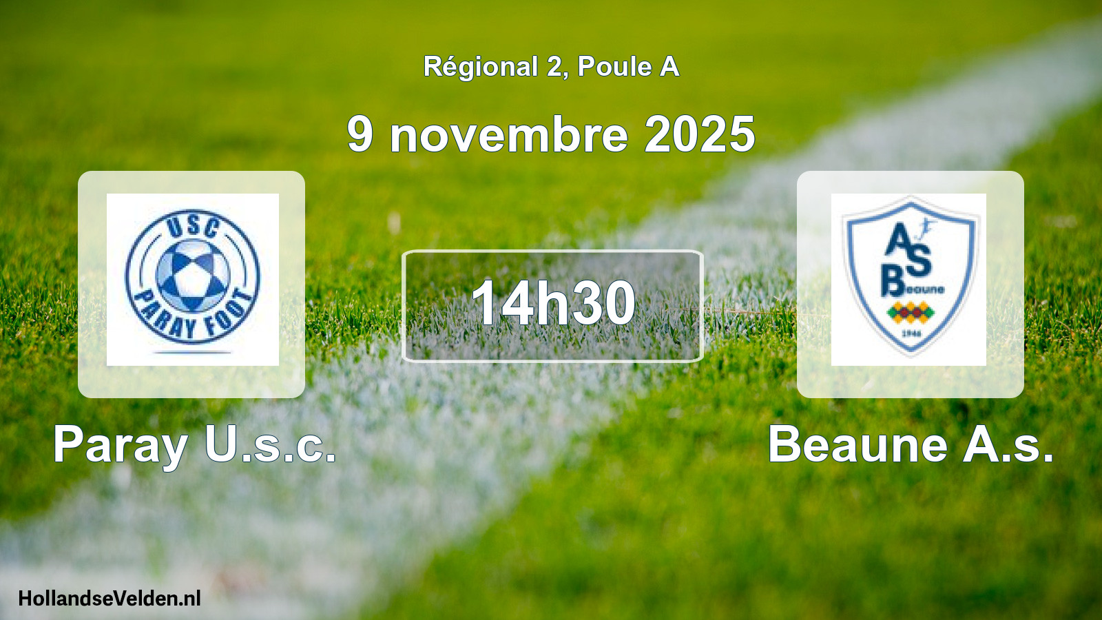 Geplande wedstrijd: Paray U.s.c. - Beaune A.s. (9 novembre 2025)