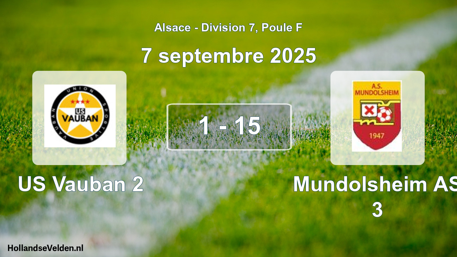 Match joué: US Vauban 2 - Mundolsheim AS 3 1 - 15 (7 septembre 2025)