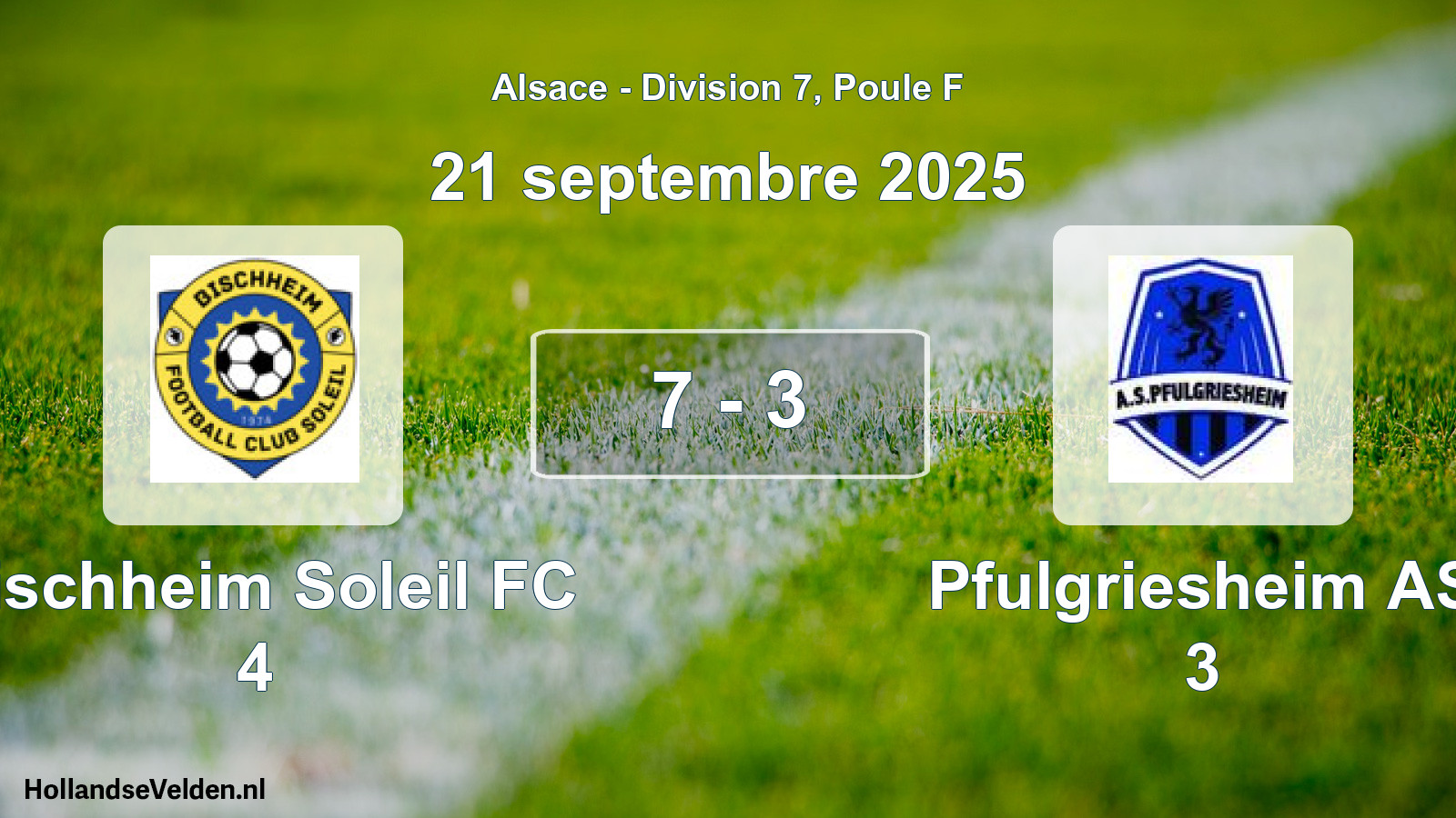 Match joué: Bischheim Soleil FC 4 - Pfulgriesheim AS 3 7 - 3 (21 septembre 2025)