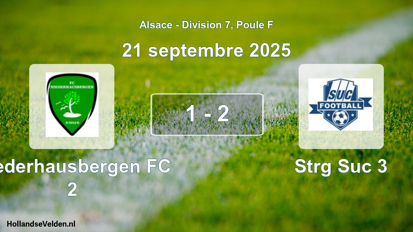 Match joué: Niederhausbergen FC 2 - Strg Suc 3 1 - 2 (21 septembre 2025)
