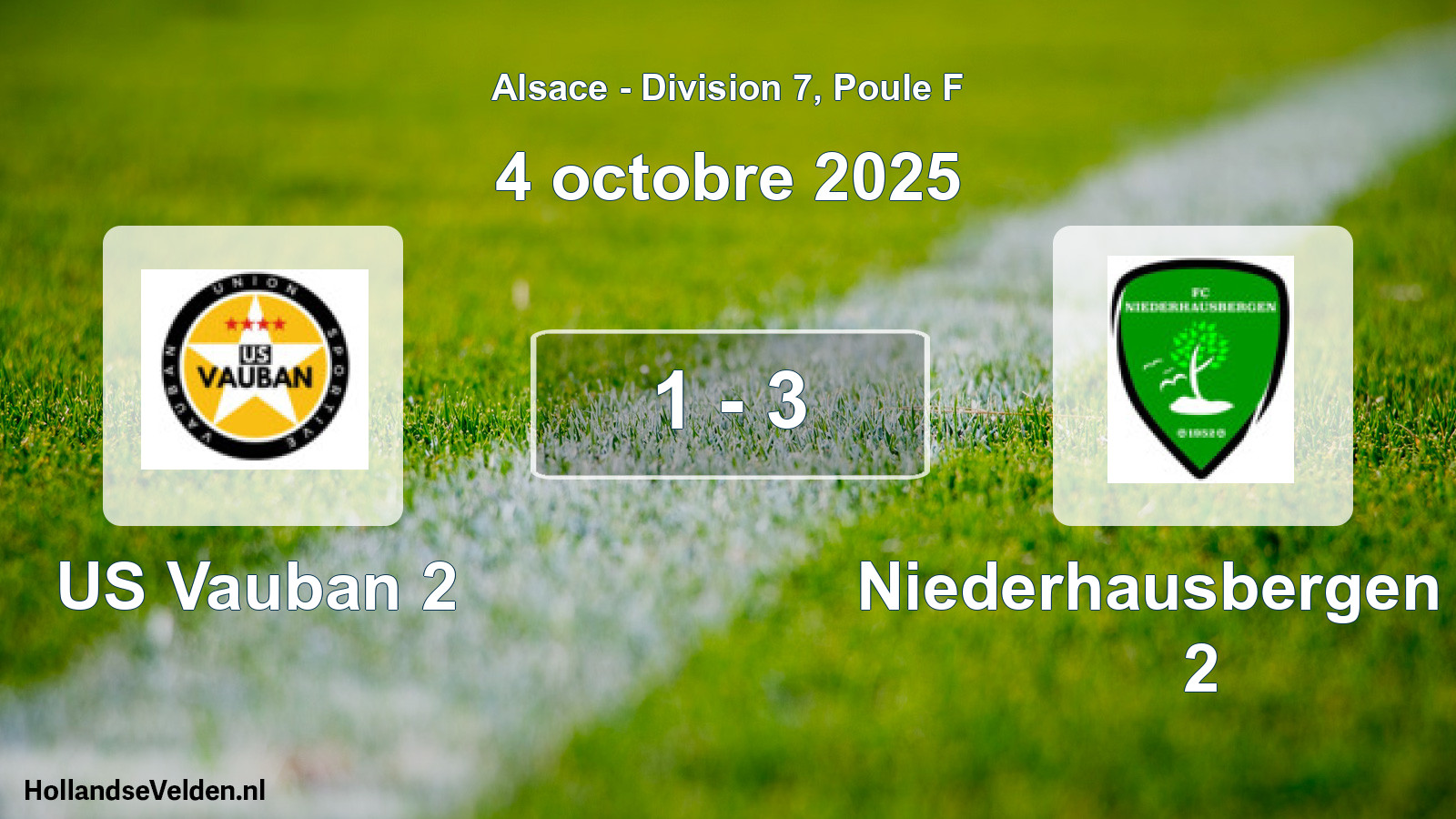 Gespeelde wedstrijd: US Vauban 2 - Niederhausbergen FC 2 1 - 3 (4 oktober 2025)
