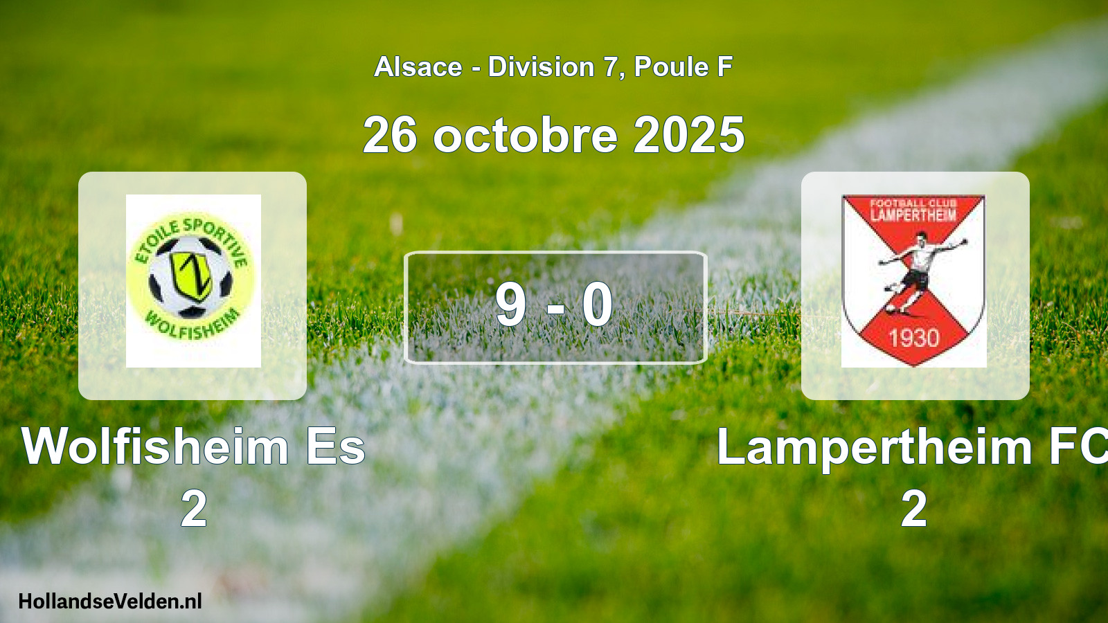 Match joué: Wolfisheim Es 2 - Lampertheim FC 2 9 - 0 (26 octobre 2025)