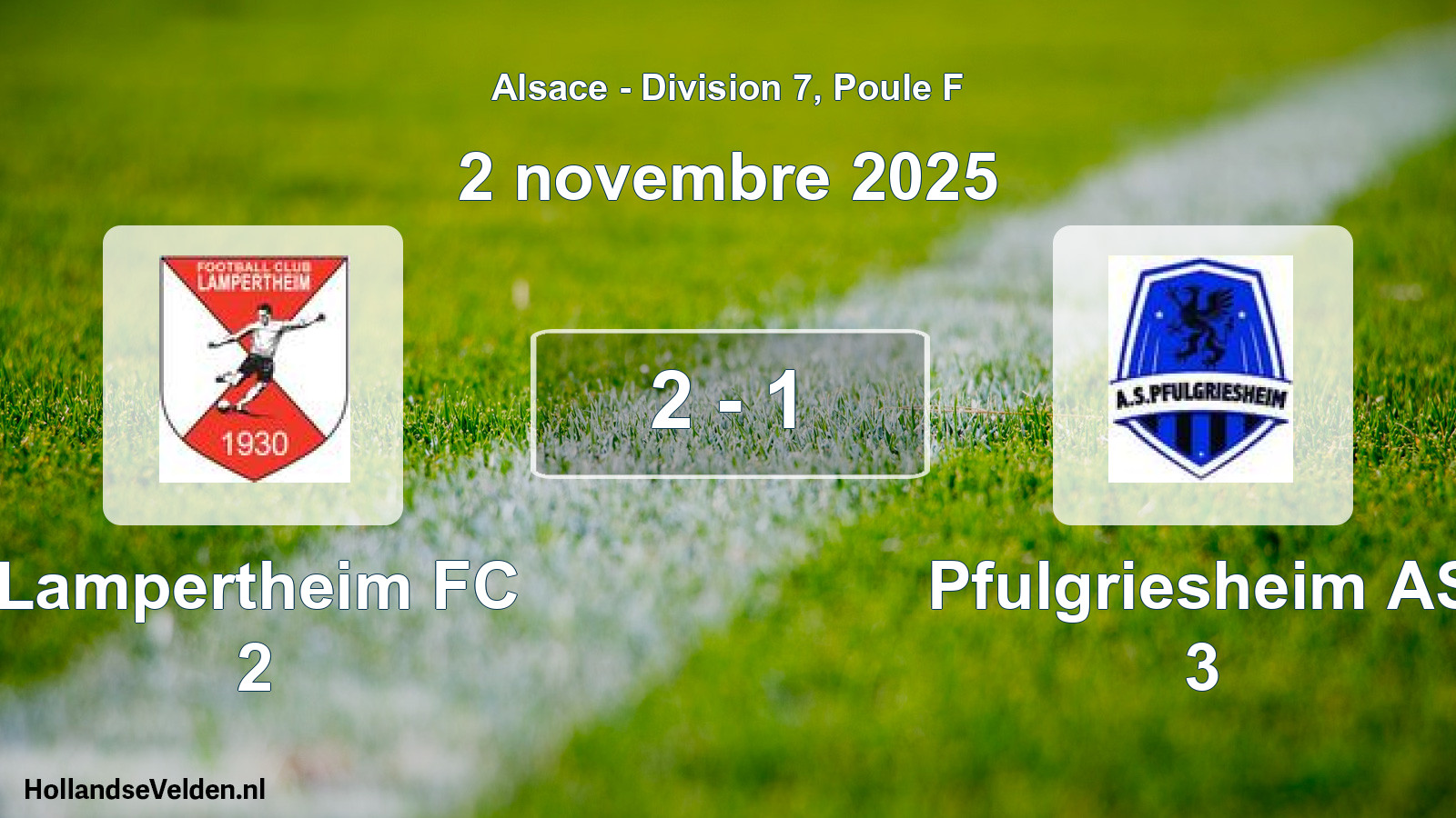 Match joué: Lampertheim FC 2 - Pfulgriesheim AS 3 2 - 1 (2 novembre 2025)