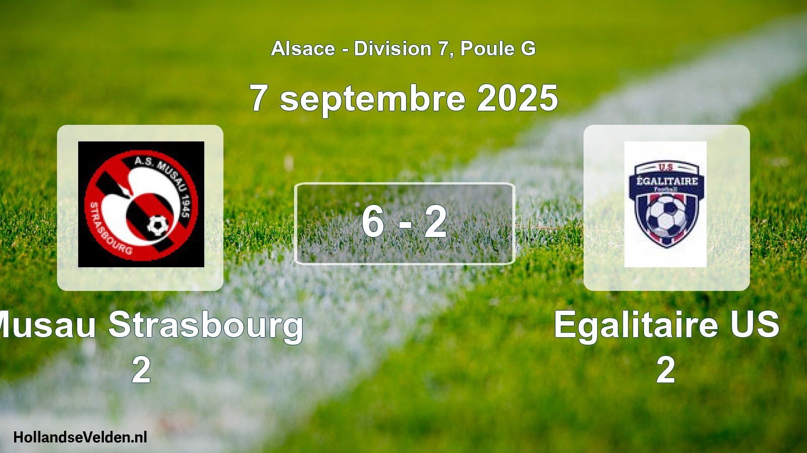 Match joué: Musau Strasbourg 2 - Egalitaire US 2 6 - 2 (7 septembre 2025)