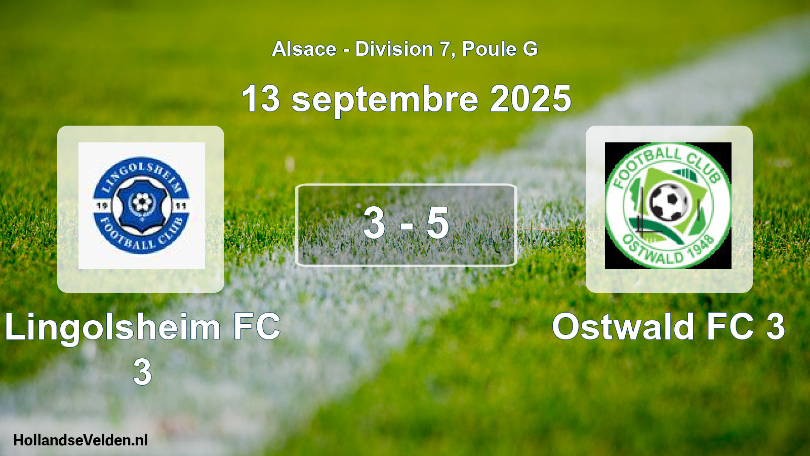 Match joué: Lingolsheim FC 3 - Ostwald FC 3 3 - 5 (13 septembre 2025)