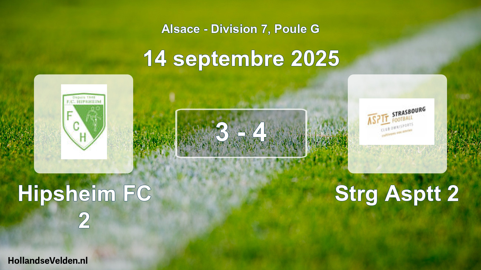 Match joué: Hipsheim FC 2 - Strg Asptt 2 3 - 4 (14 septembre 2025)